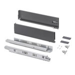 EMUCA SRL Tiroir extérieur Vertex avec réglages 3D hauteur 131mm -  60kg -  profondeur 500mm -  acier -  Gris antracite