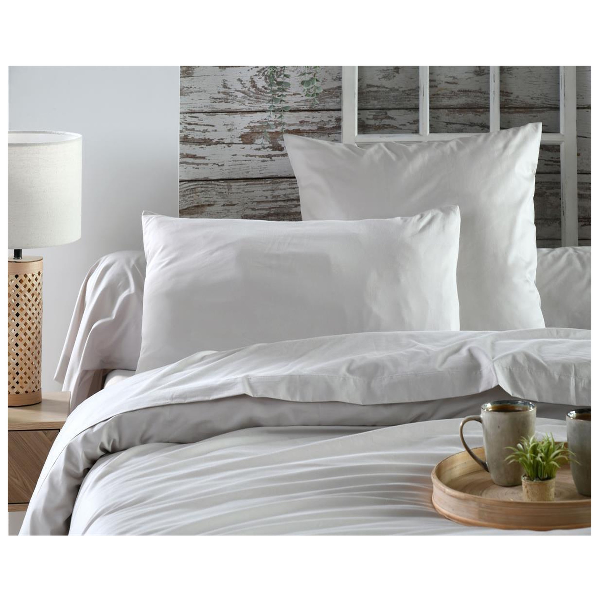 Voir la diapositive 5 : Eden Drap housse percale en coton nuage