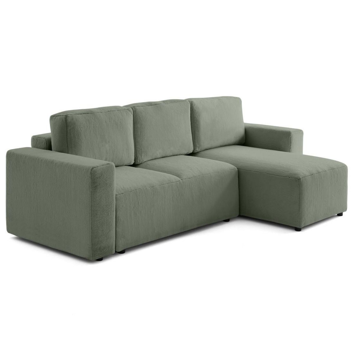 LISA DESIGN Livy - canapé d'angle réversible 4 places convertible avec coffre en fausse fourrure