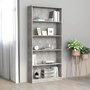Voir la diapositive 1 : VIDAXL Bibliotheque a 5 niveaux Gris beton 80x24x175cm Bois ingenierie