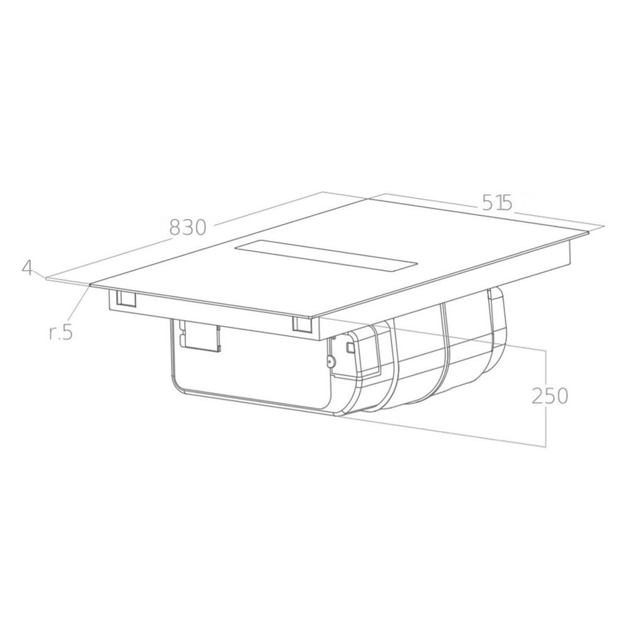 Voir la diapositive 5 : ELICA Table de cuisson aspirante induction 83cm 4 feux 7400w noir - prf0179476