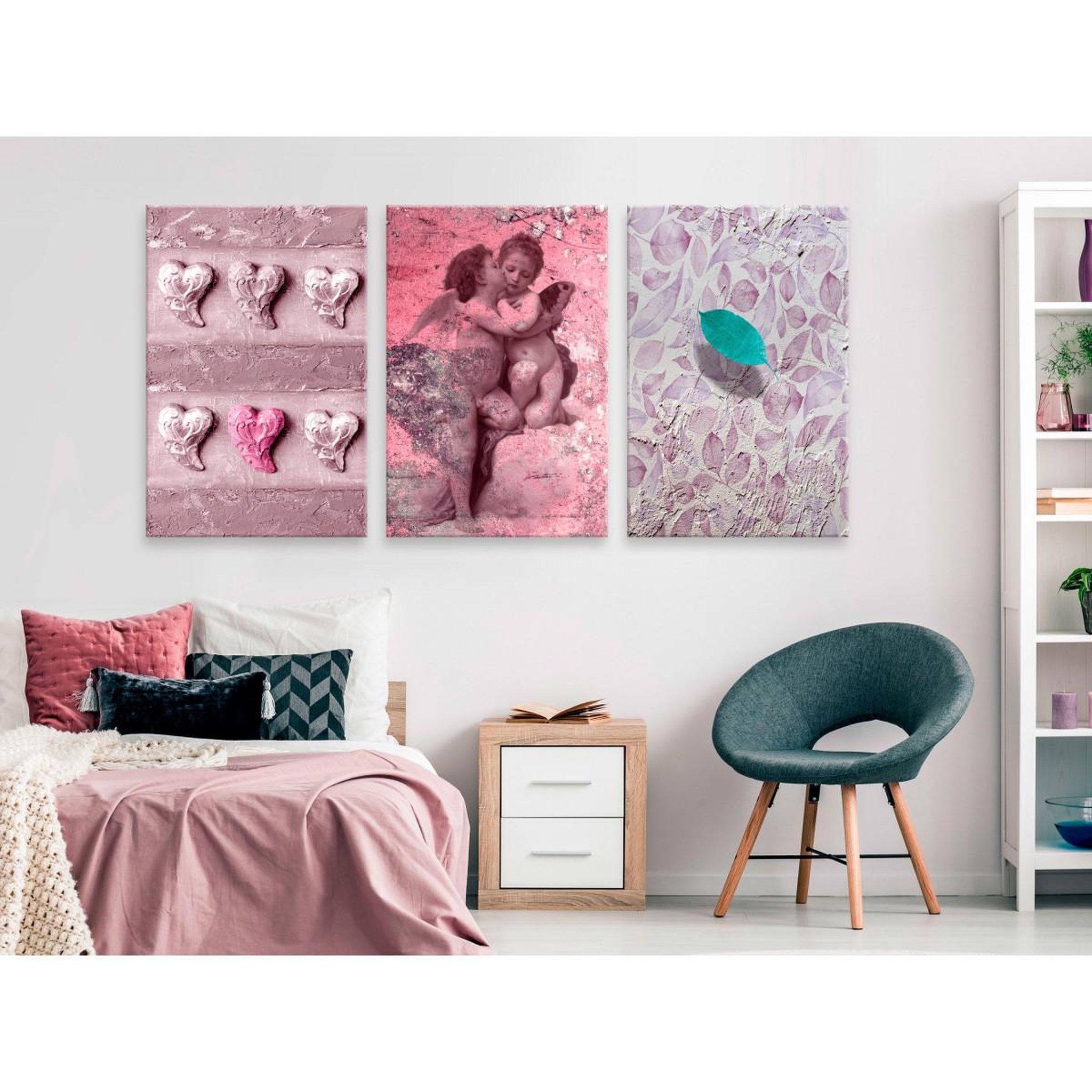 Voir la diapositive 2 : Paris Prix Tableau imprimé  love story 3 panneaux  60x120cm