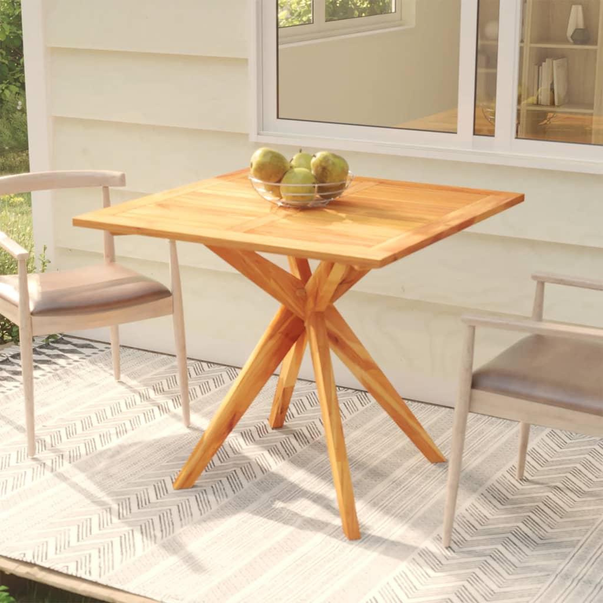 Voir la diapositive 1 : VIDAXL Table de jardin 85x85x75 cm Bois d'acacia solide