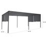 Voir la diapositive 6 : ID MARKET Pergola coulissante 2 pans 3x6 M belvédère de jardin toile gris anthracite