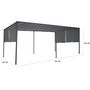 Voir la diapositive 6 : ID MARKET Pergola coulissante 2 pans 3x6 M belvédère de jardin toile gris anthracite