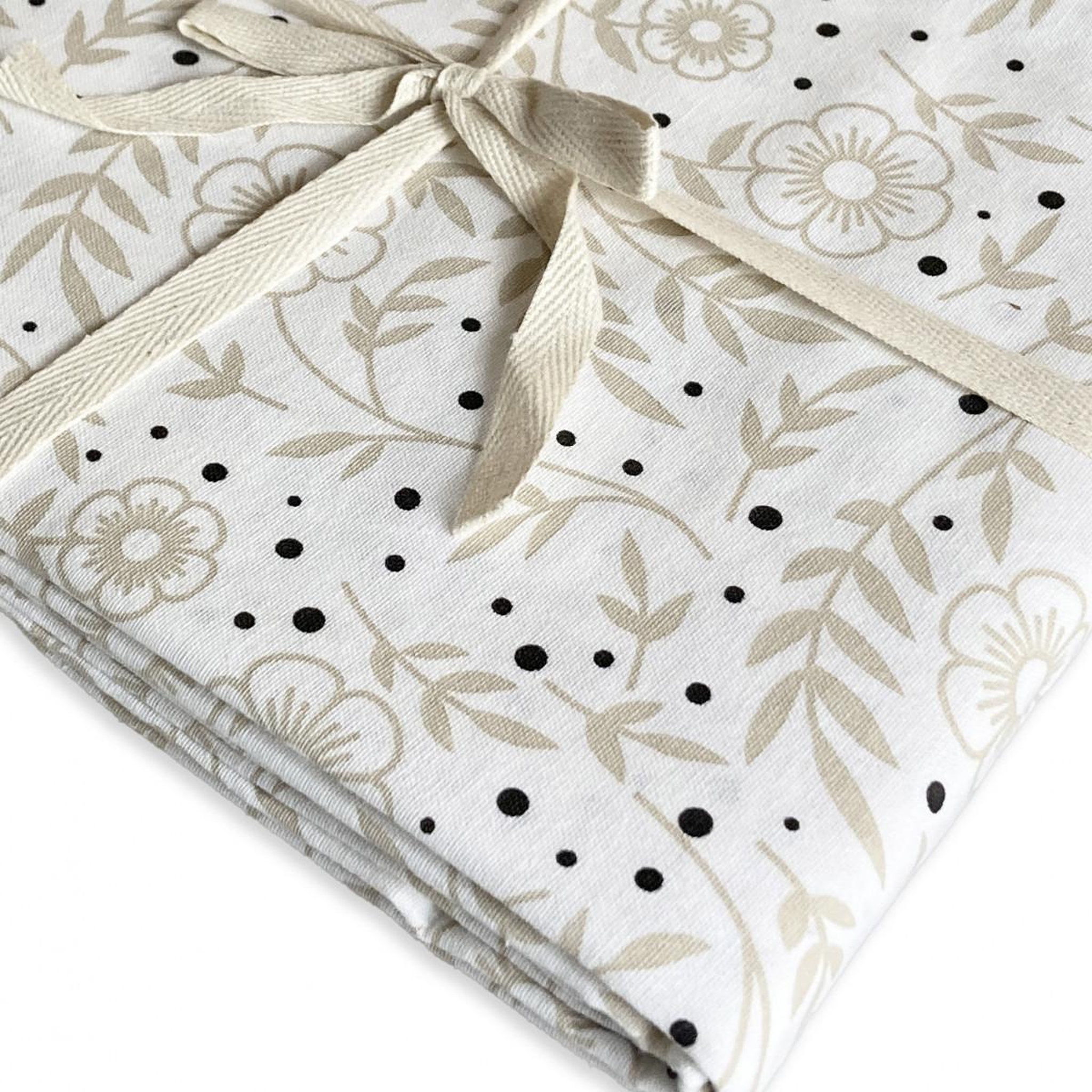 Voir la diapositive 3 : FUTURE HOME Lot nappe rectangle + 4 serviettes de table déperlante floral 140x240cm verone