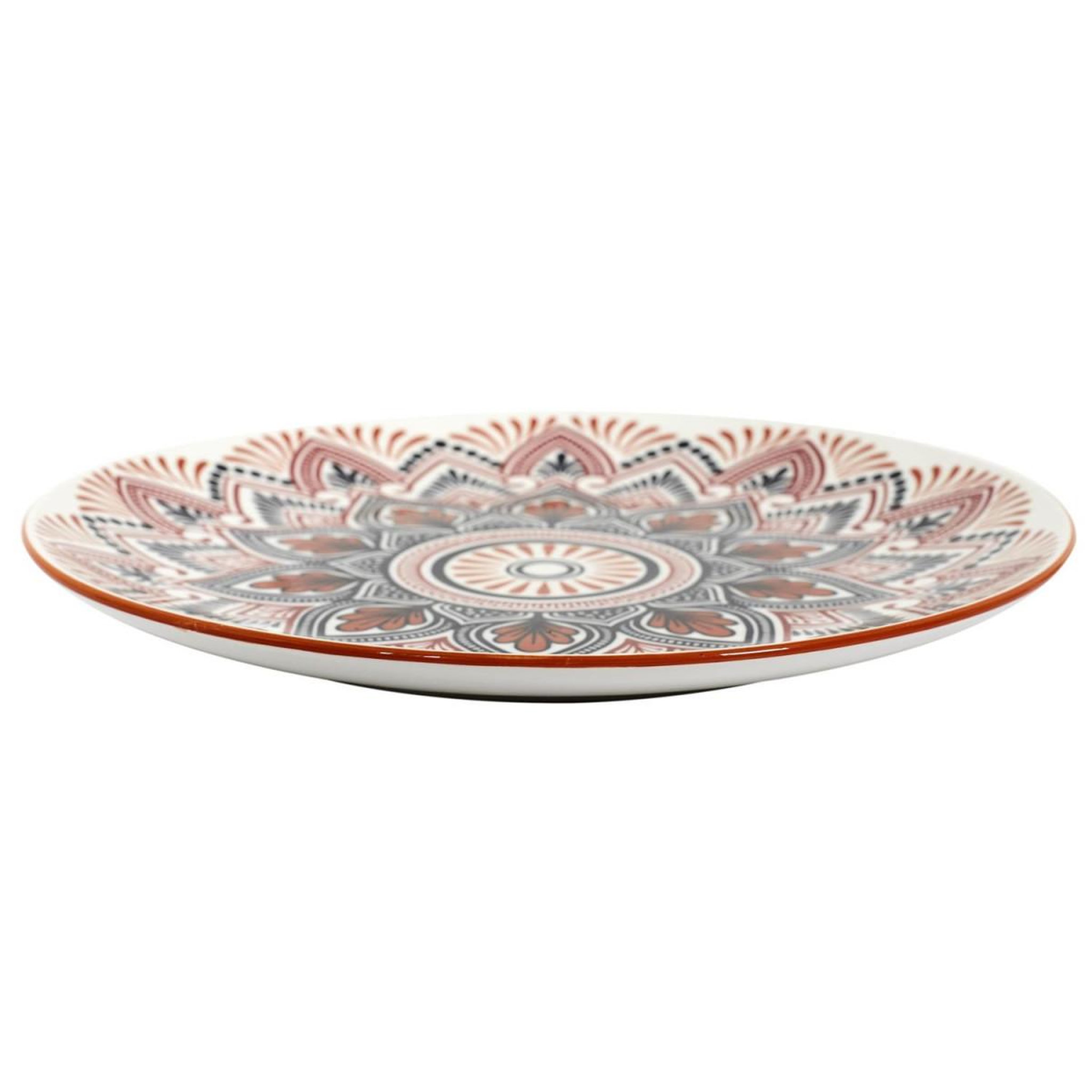Voir la diapositive 2 : The Home Deco Factory Lot de 6 assiettes plates  mandala  26cm orange