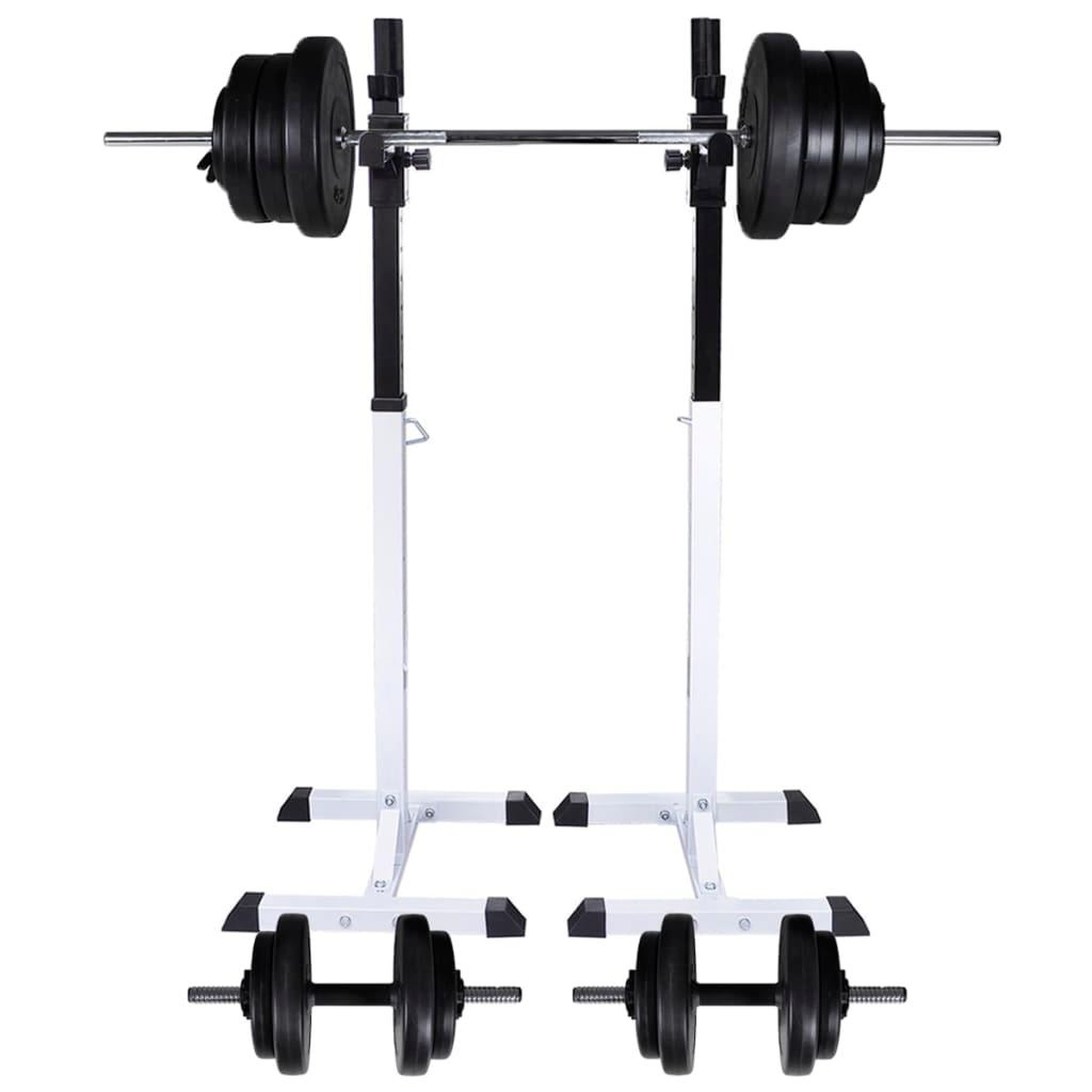 VIDAXL Support d'halteres avec jeu d'halteres et de poids 60,5 kg