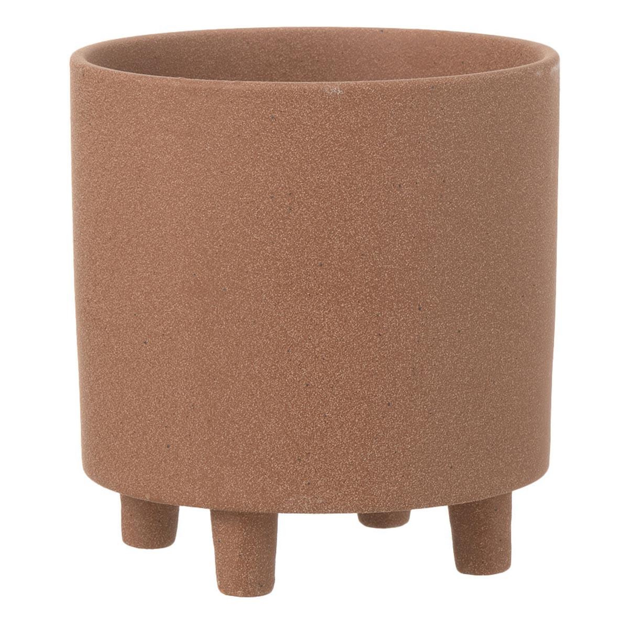 J-LINE Cache-Pot en Céramique  Thibault  21cm Marron