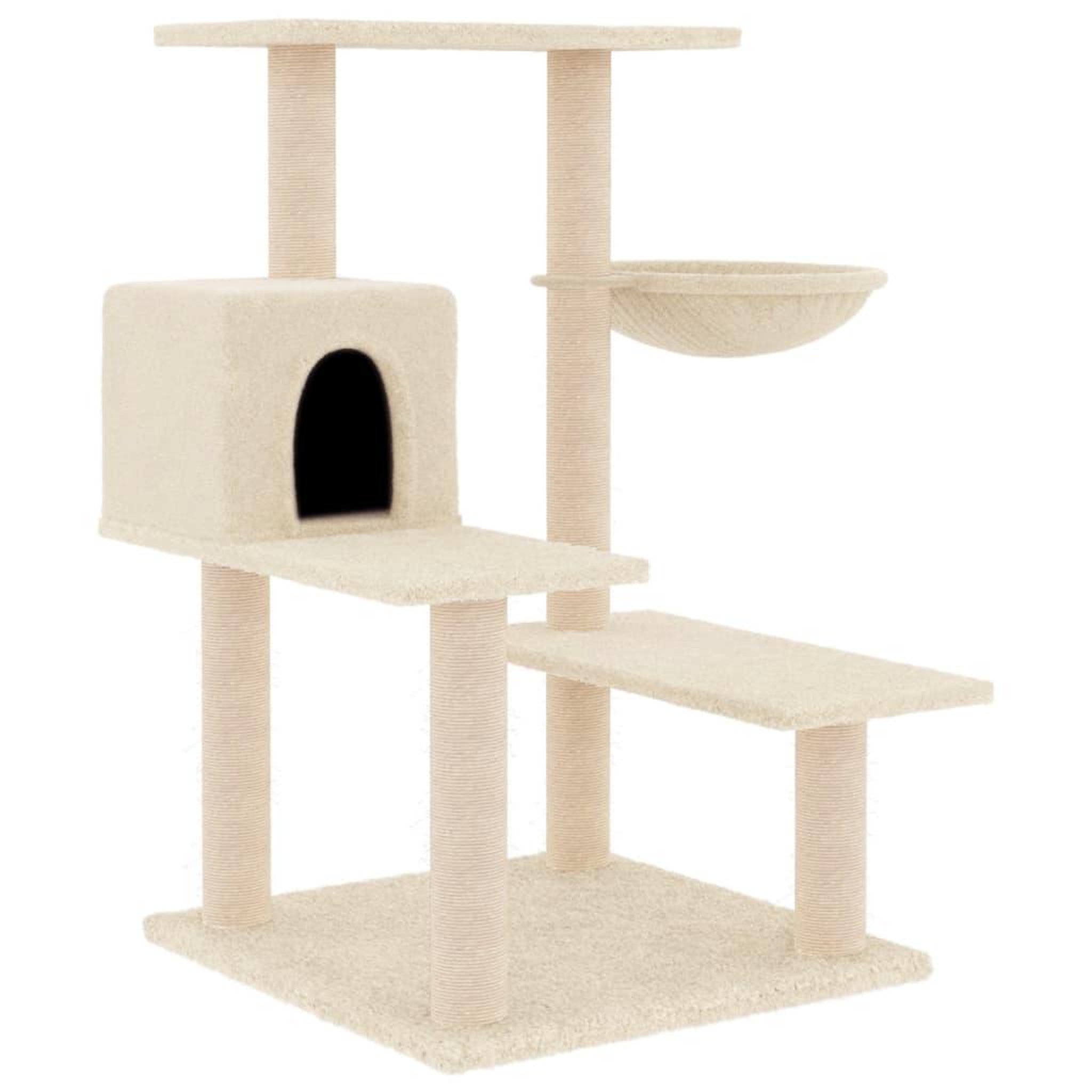 Voir la diapositive 2 : VIDAXL Arbre a chat avec griffoirs en sisal creme 82,5 cm
