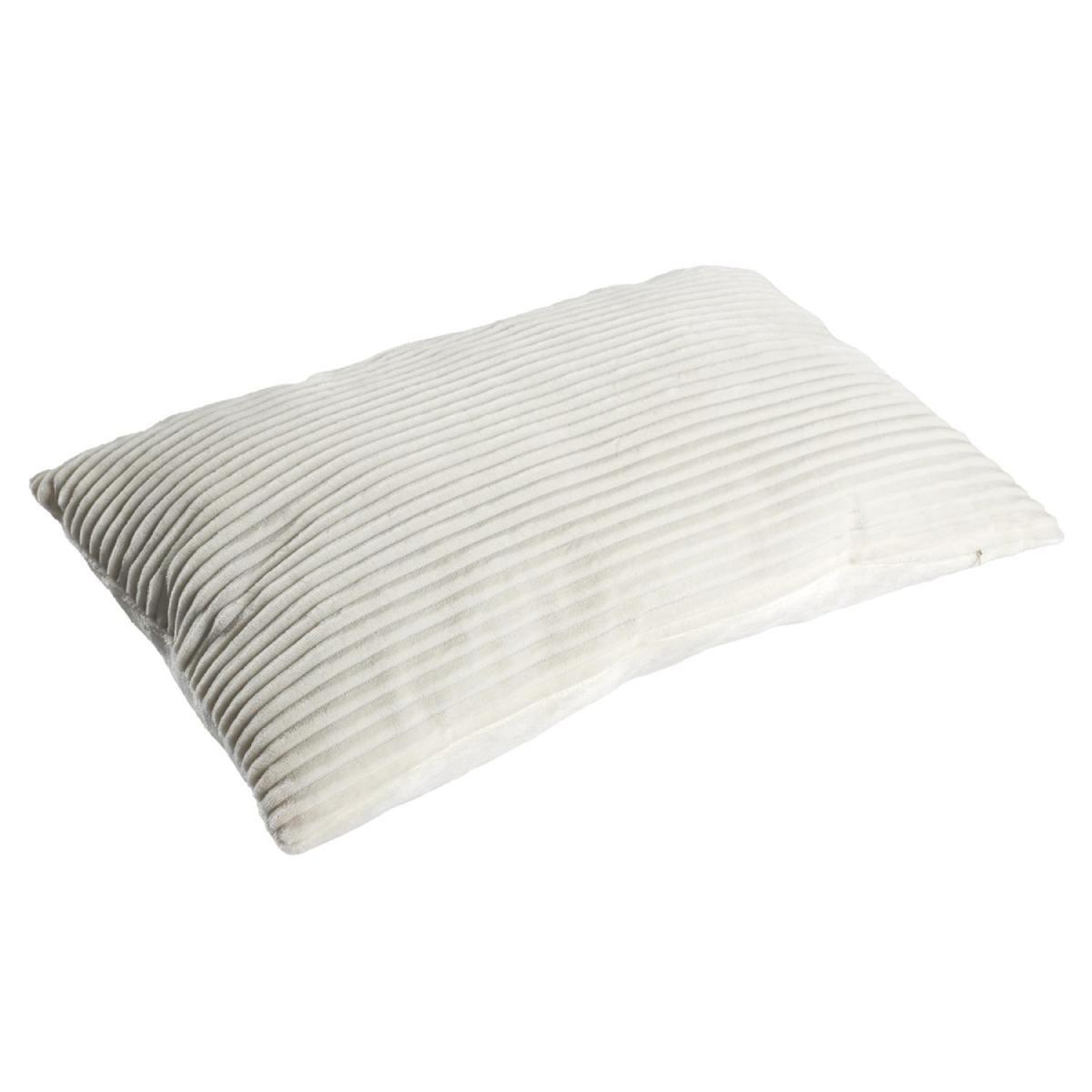 Voir la diapositive 4 : The Home Deco Factory Coussin déco flanelle  grosse côtes  30x50cm blanc