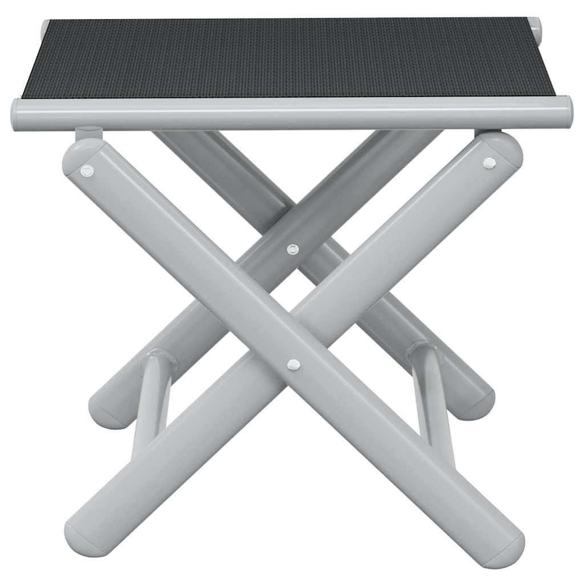 Voir la diapositive 4 : VIDAXL Repose-pied pliable noir et argente textilene et aluminium