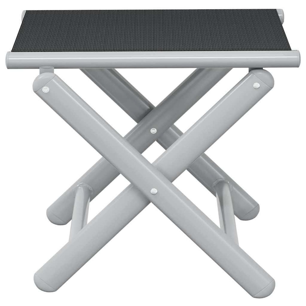 VIDAXL Repose-pied pliable noir et argente textilene et aluminium