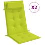 Voir la diapositive 2 : VIDAXL Coussins de chaise a dossier haut lot de 2 vert vif