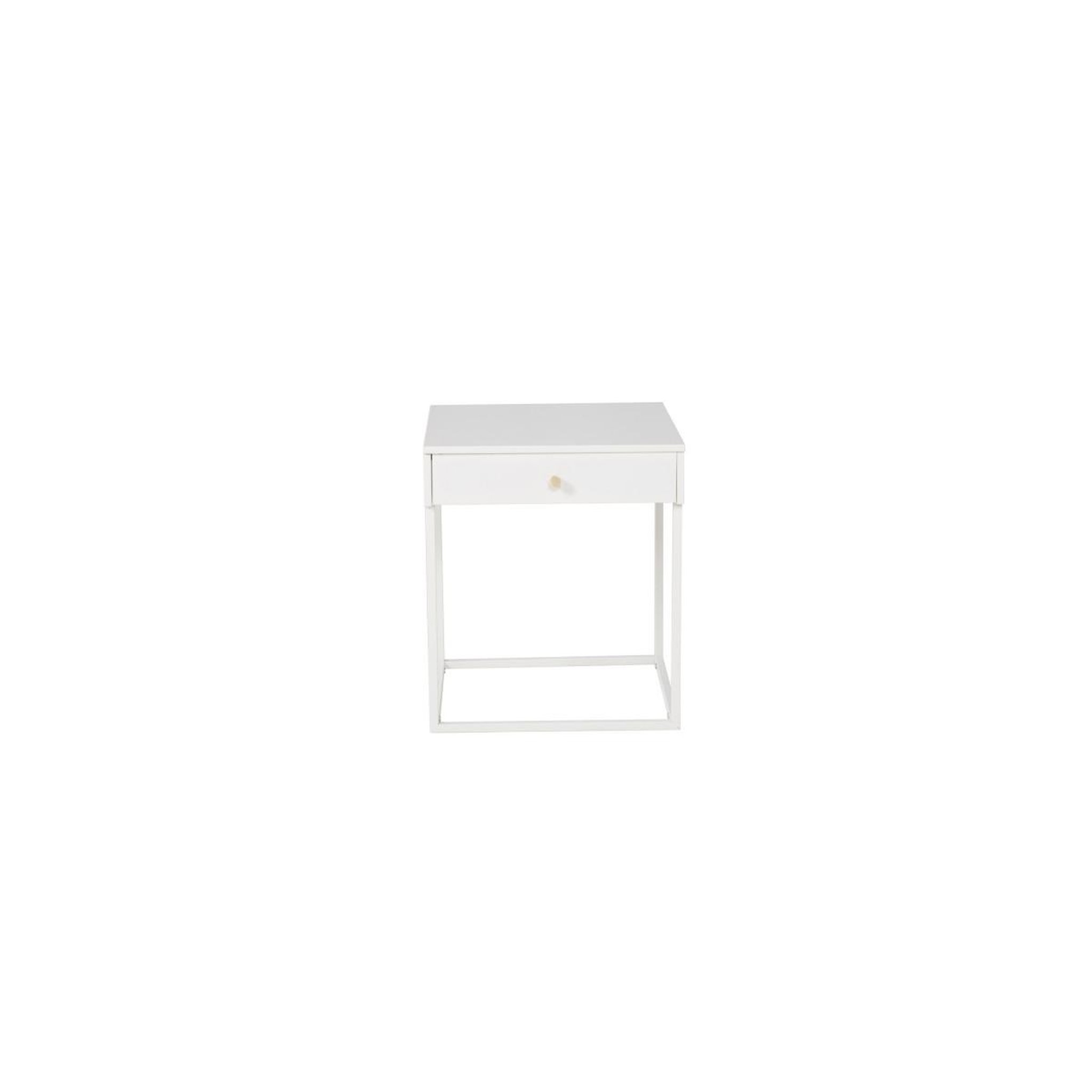 Voir la diapositive 2 : Paris Prix Table de Chevet 1 Tiroir  Bakal  50cm Blanc