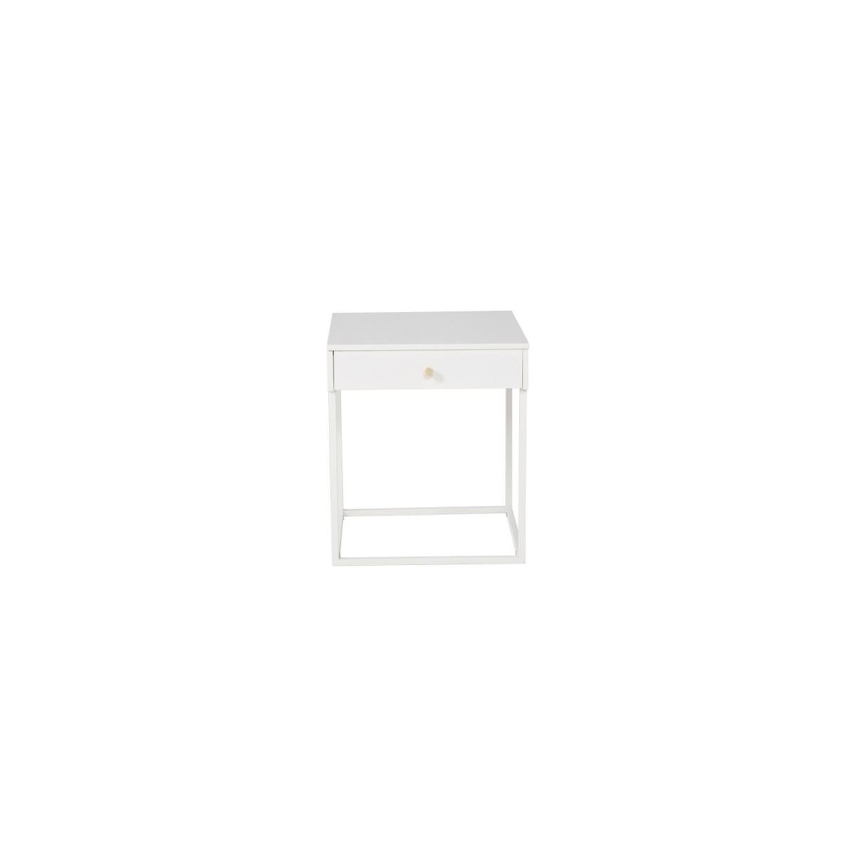 Paris Prix Table de Chevet 1 Tiroir  Bakal  50cm Blanc