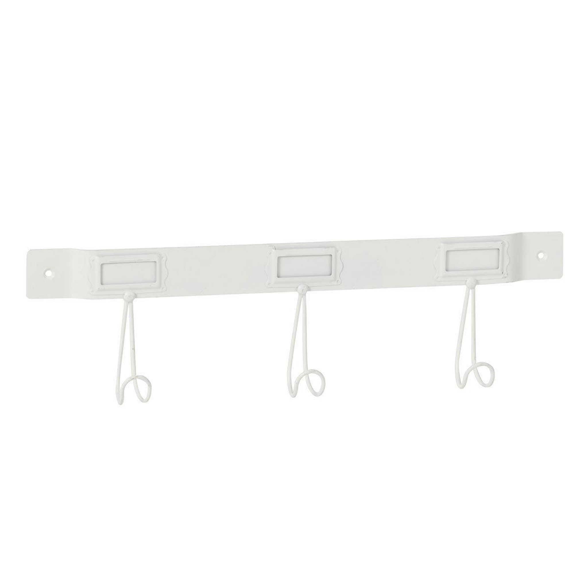 J-LINE Patère murale en métal  3 crochets  44cm blanc