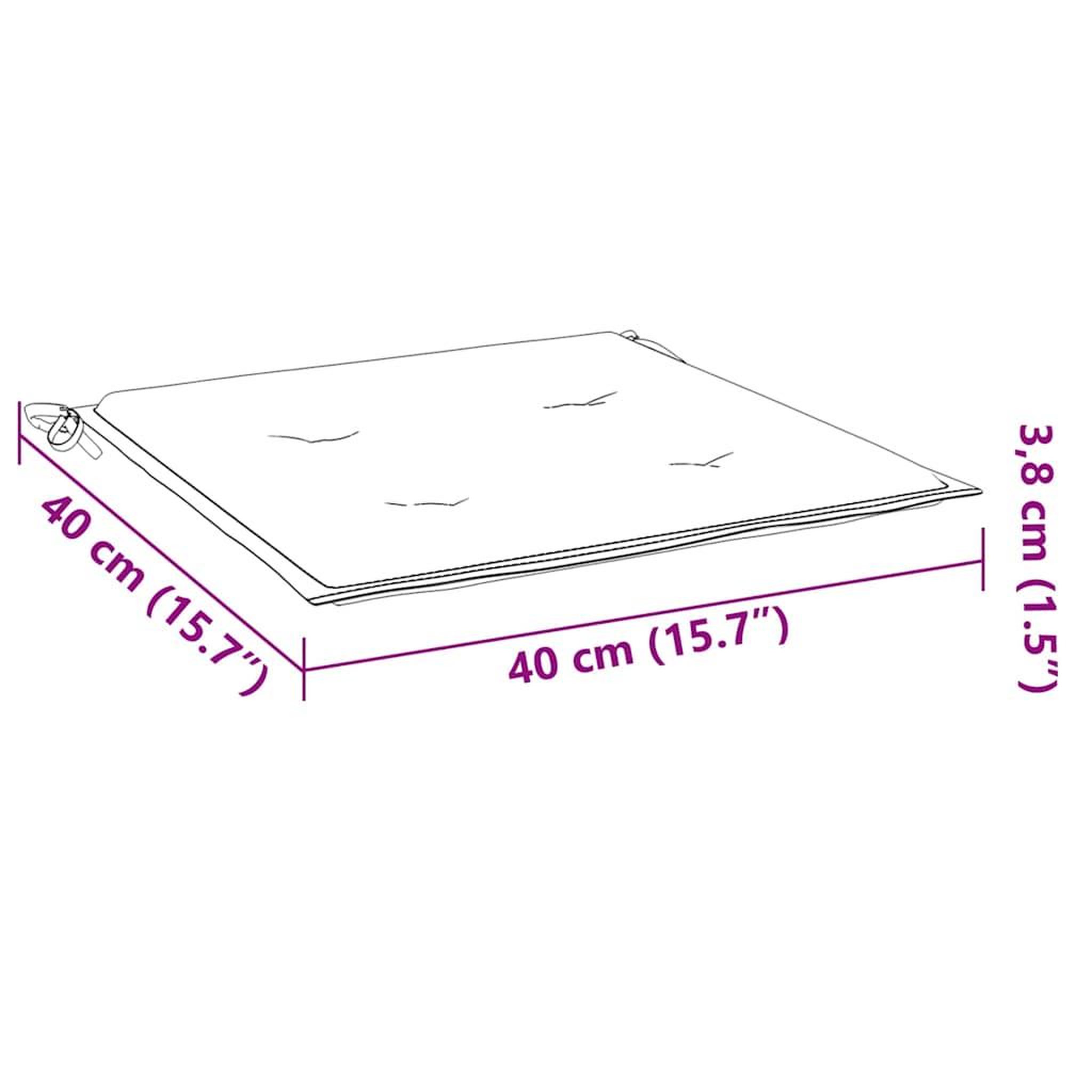 Voir la diapositive 6 : VIDAXL Coussins de chaise de jardin lot de 6 rouge bordeaux 40x40x4 cm