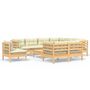 Voir la diapositive 2 : VIDAXL Salon de jardin 10 pcs avec coussins creme bois de pin massif