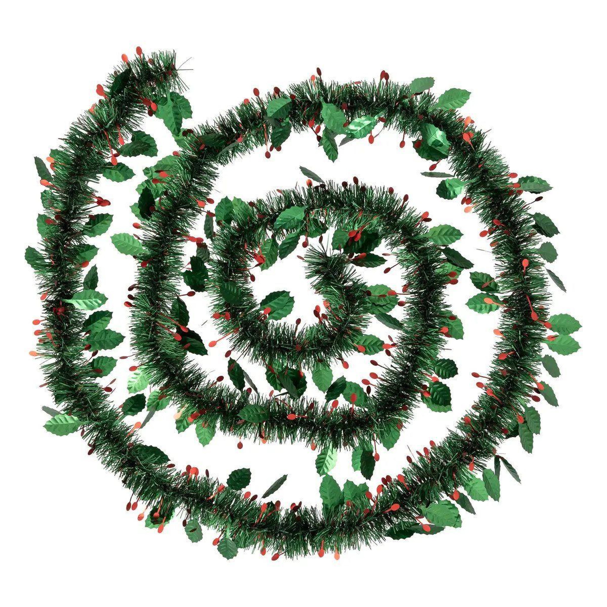 ATMOSPHERA Guirlande de noël  houx  270cm vert