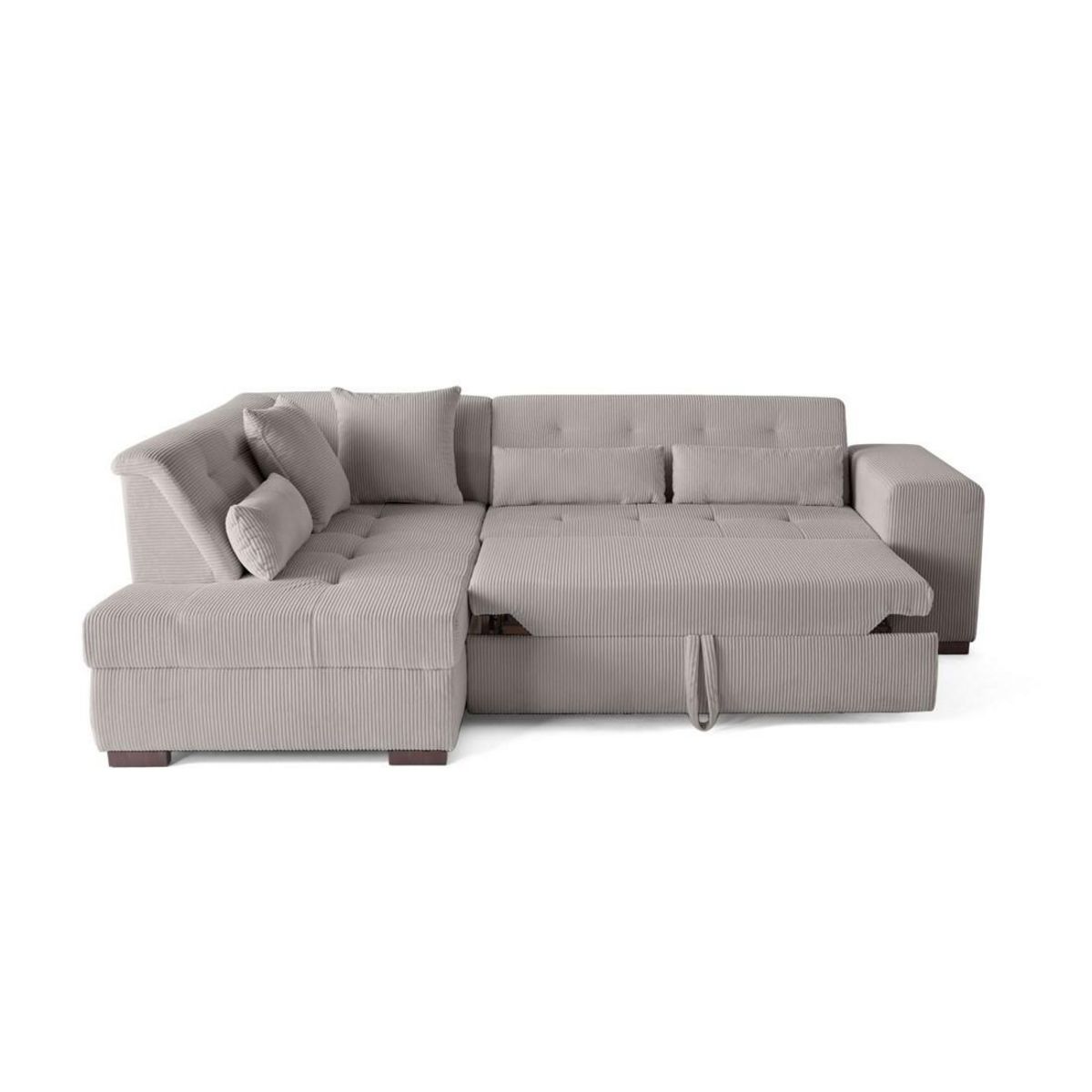 LISA DESIGN Vermont - canapé d'angle gauche - 5 places - convertible - en velours côtelé