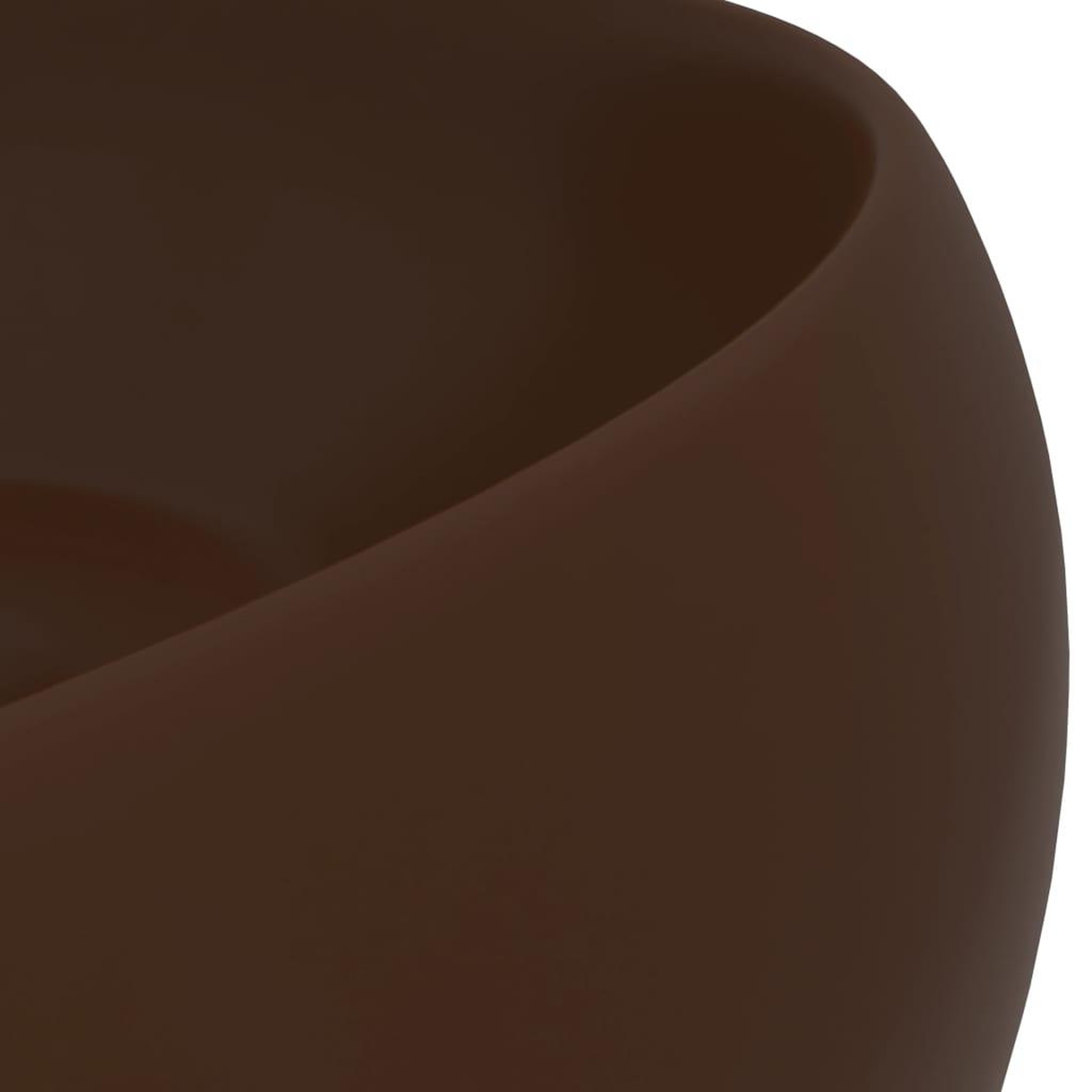 Voir la diapositive 5 : VIDAXL Lavabo rond de luxe Marron fonce mat 40x15 cm Ceramique