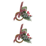 ATMOSPHERA Lot de 2 Ronds de Serviette  Marron Glacé  9cm Vert