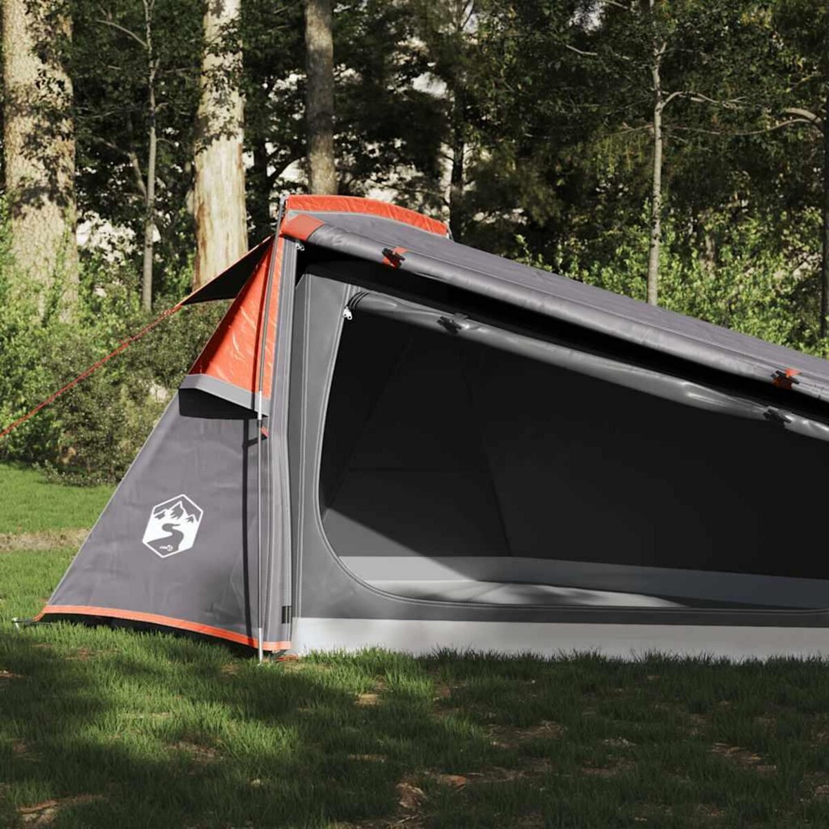VIDAXL Tente de camping tunnel 2 personnes gris et orange impermeable