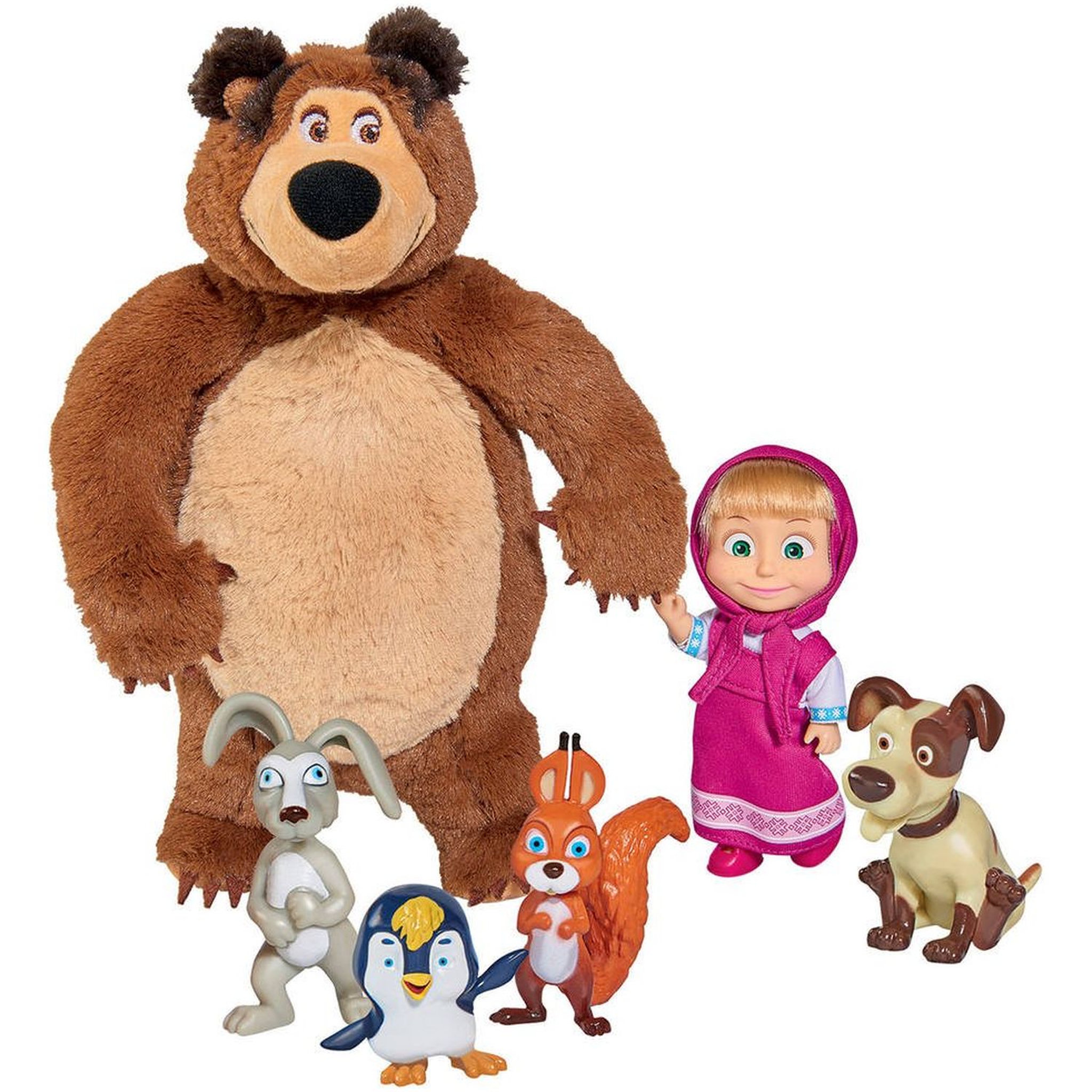 Voir la diapositive 1 : SMOBY Figurines Masha 12 cm et Michka et animaux