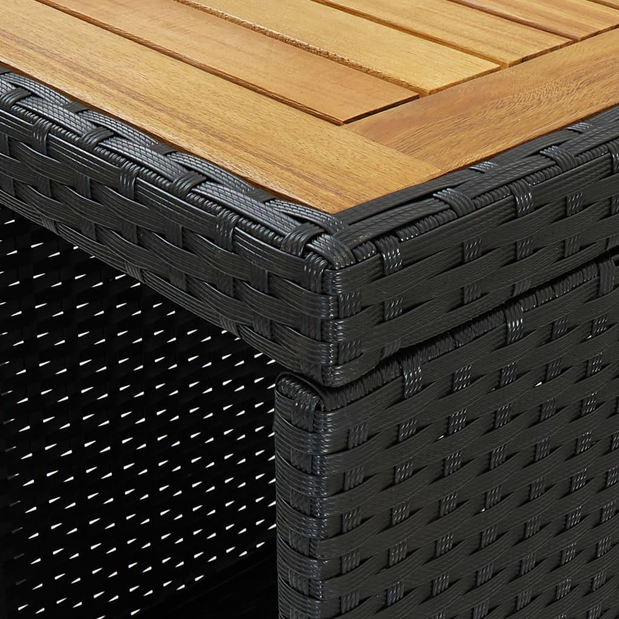 Voir la diapositive 4 : VIDAXL Ensemble de bar de jardin 5 pcs et coussins Resine tressee Noir