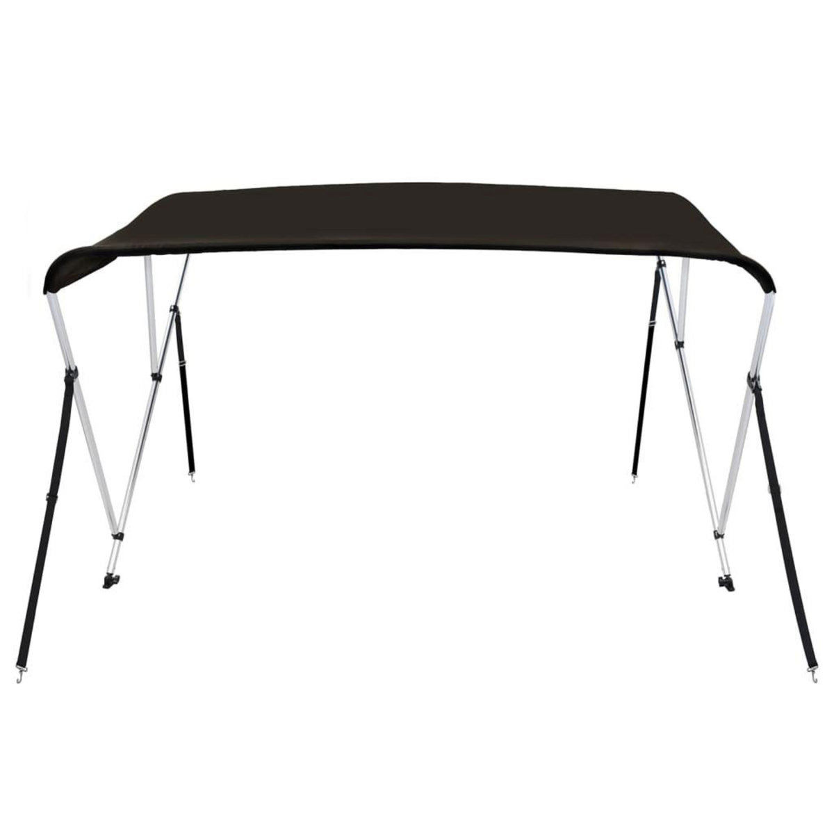 VIDAXL Auvent bimini a 3 arceaux noir 183x180x137 cm
