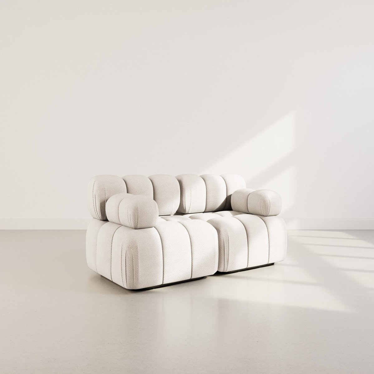 LISA DESIGN Ruby - canapé droit modulable 2 places en velours texturé