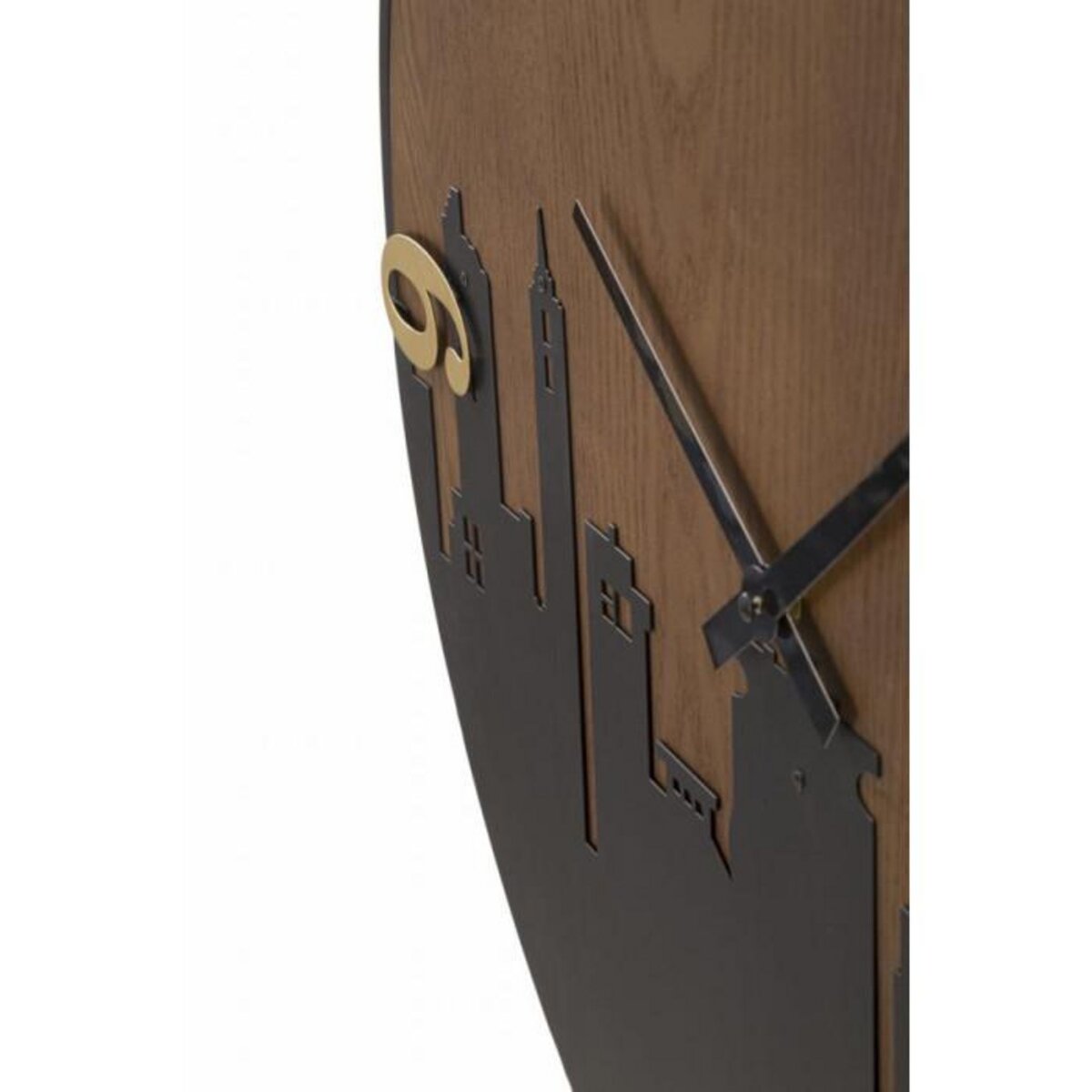 Paris Prix Horloge Murale Design  City  60cm Marron & Noir