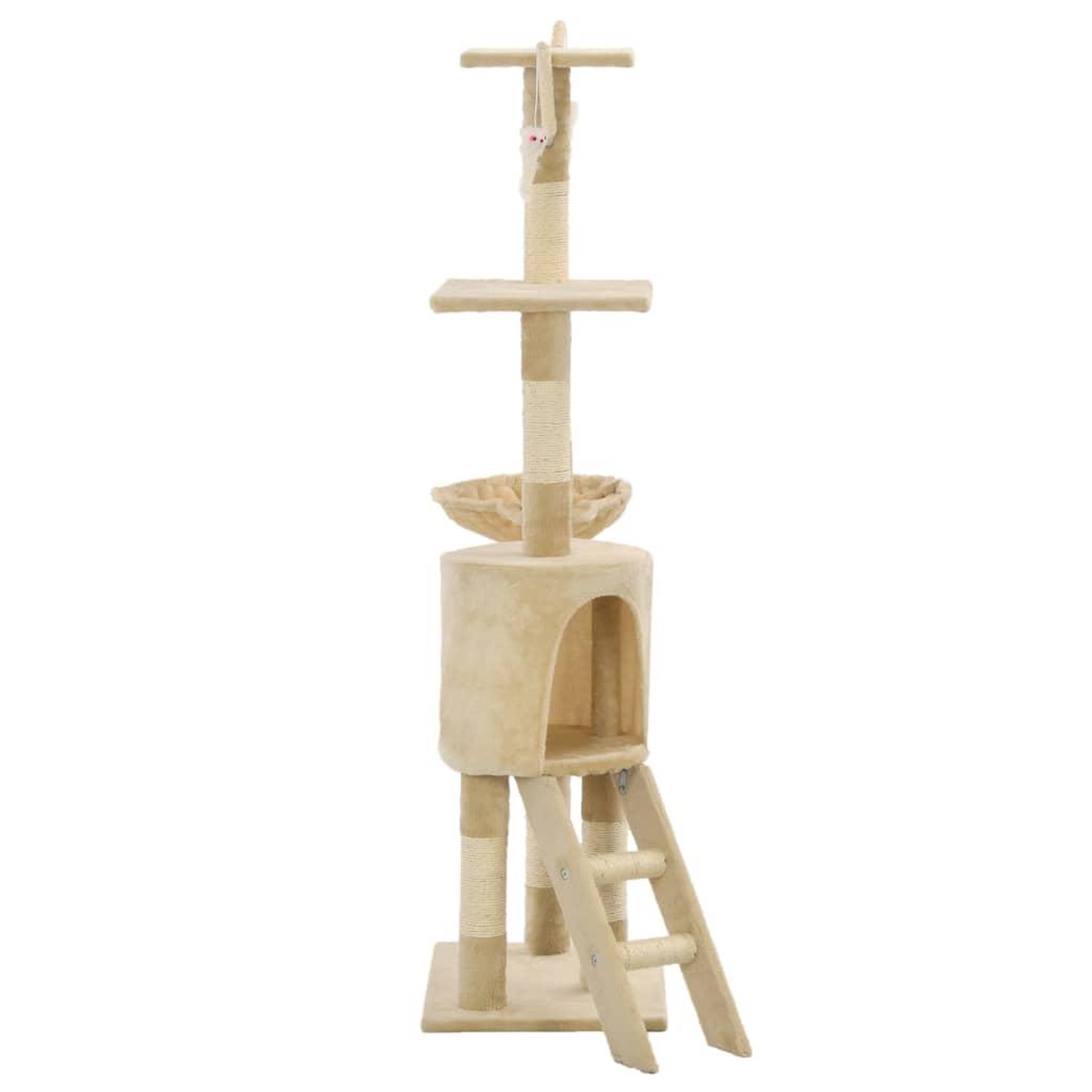 Voir la diapositive 4 : VIDAXL Arbre a chat avec griffoirs en sisal 138 cm Beige
