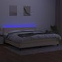Voir la diapositive 4 : VIDAXL Sommier a lattes de lit et matelas et LED Creme 200x200cm Tissu