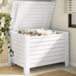 VIDAXL Boîte de rangement avec couvercle RANA blanc bois massif de pin