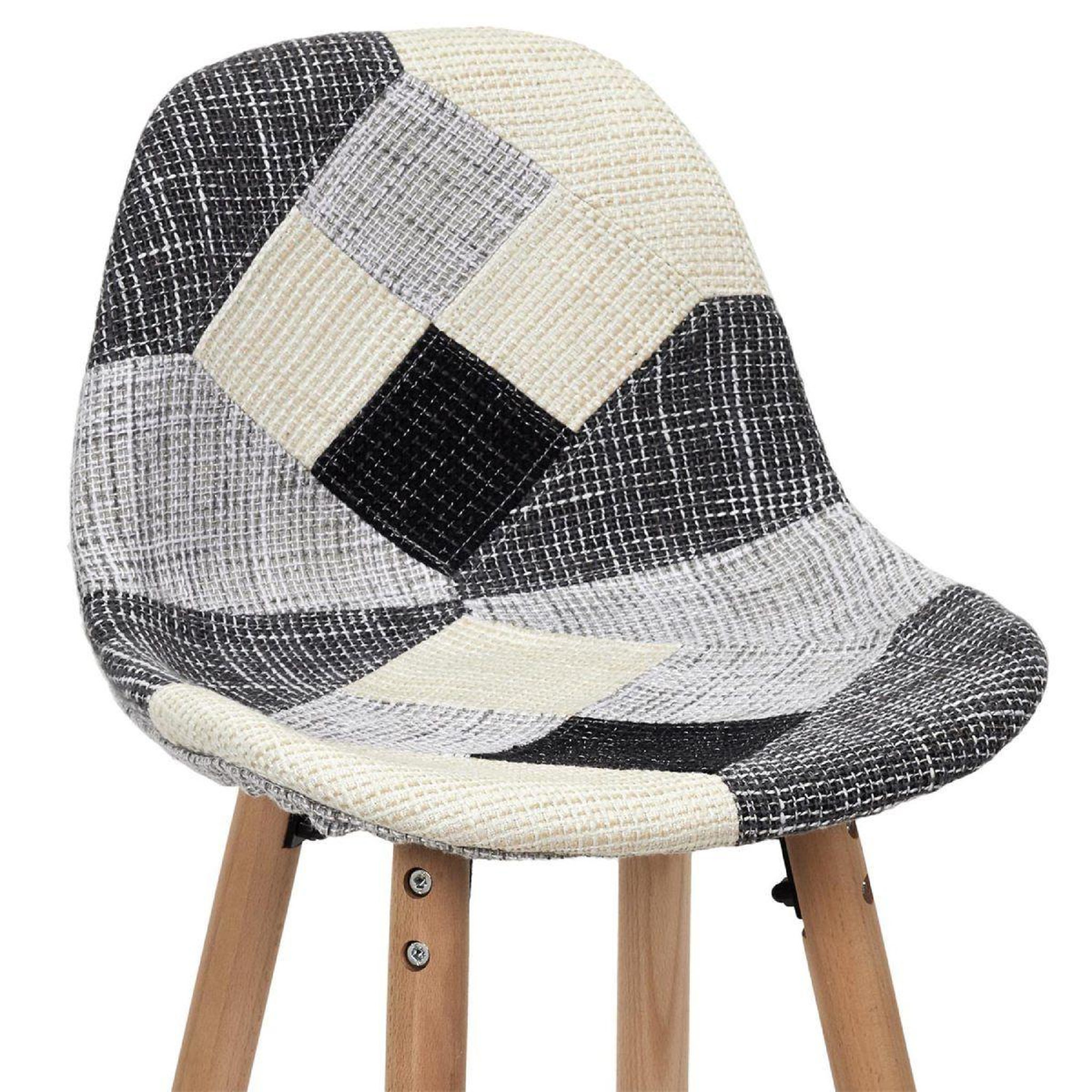 Voir la diapositive 3 : The Home Deco Factory Lot de 2 chaises de bar  patchwork  92cm gris