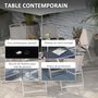 Voir la diapositive 5 : OUTSUNNY Ensemble salon de jardin 6 places 8 pièces - parasol, table, 6 chaises pliantes - métal époxy textilène polyester gris