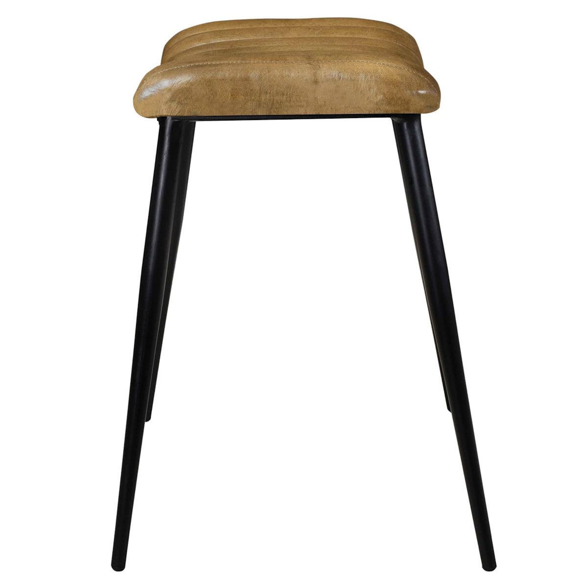 Rendez vous déco Tabouret en cuir camel matelassé-Bidar