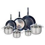 ELO Ensemble de 3 Poêles de cuisson 20, 24 et 28 cm et 4 faitouts 12, 14, 16 et 20 cm Elo Prima Brillant