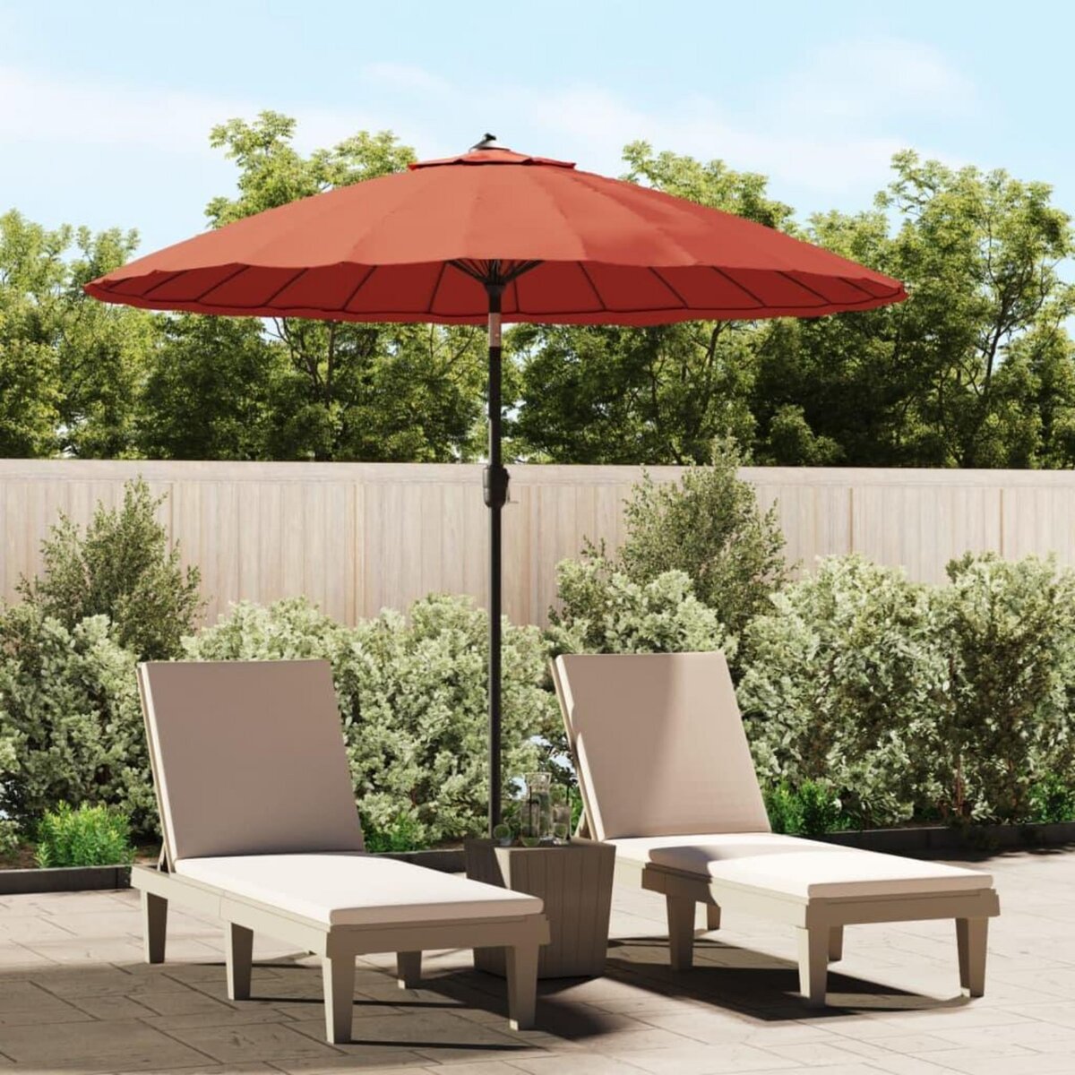 VIDAXL Parasol d'exterieur et mat avec aluminium 270 cm terre cuite