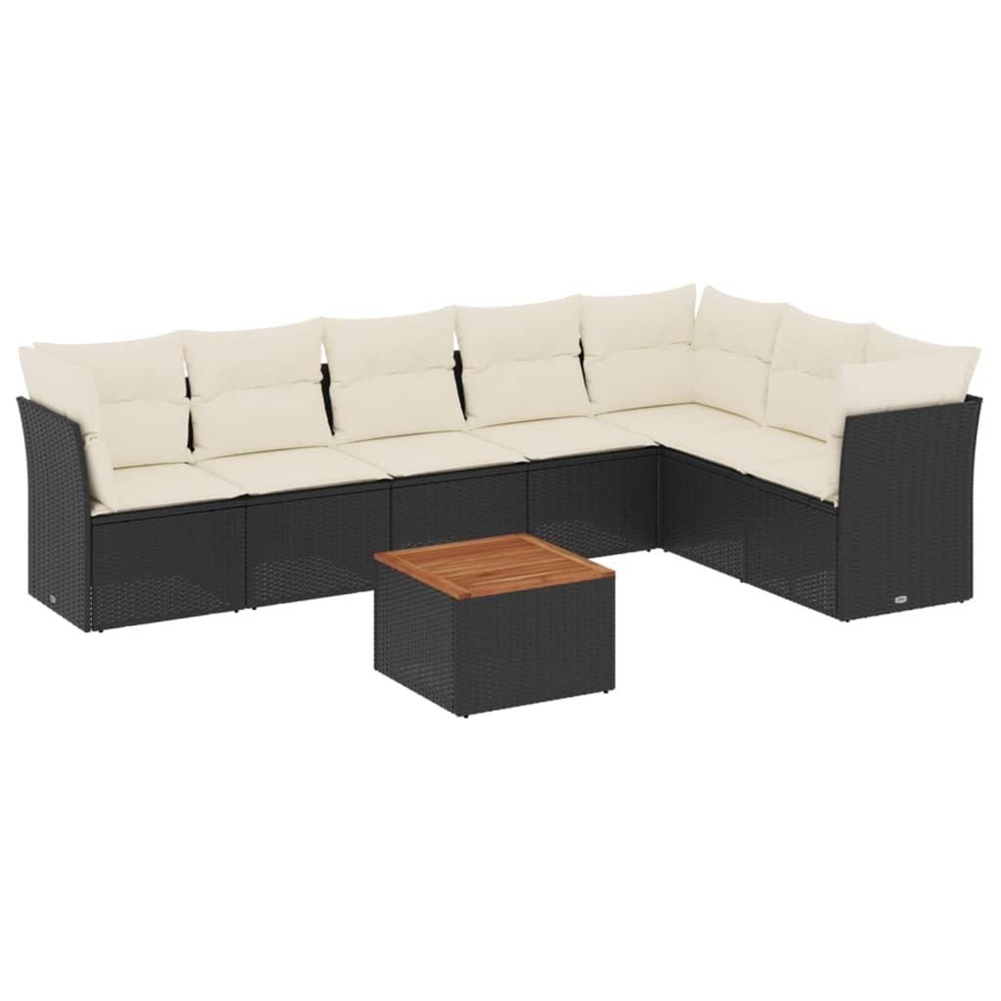 Voir la diapositive 2 : VIDAXL Salon de jardin 8 pcs avec coussins noir resine tressee