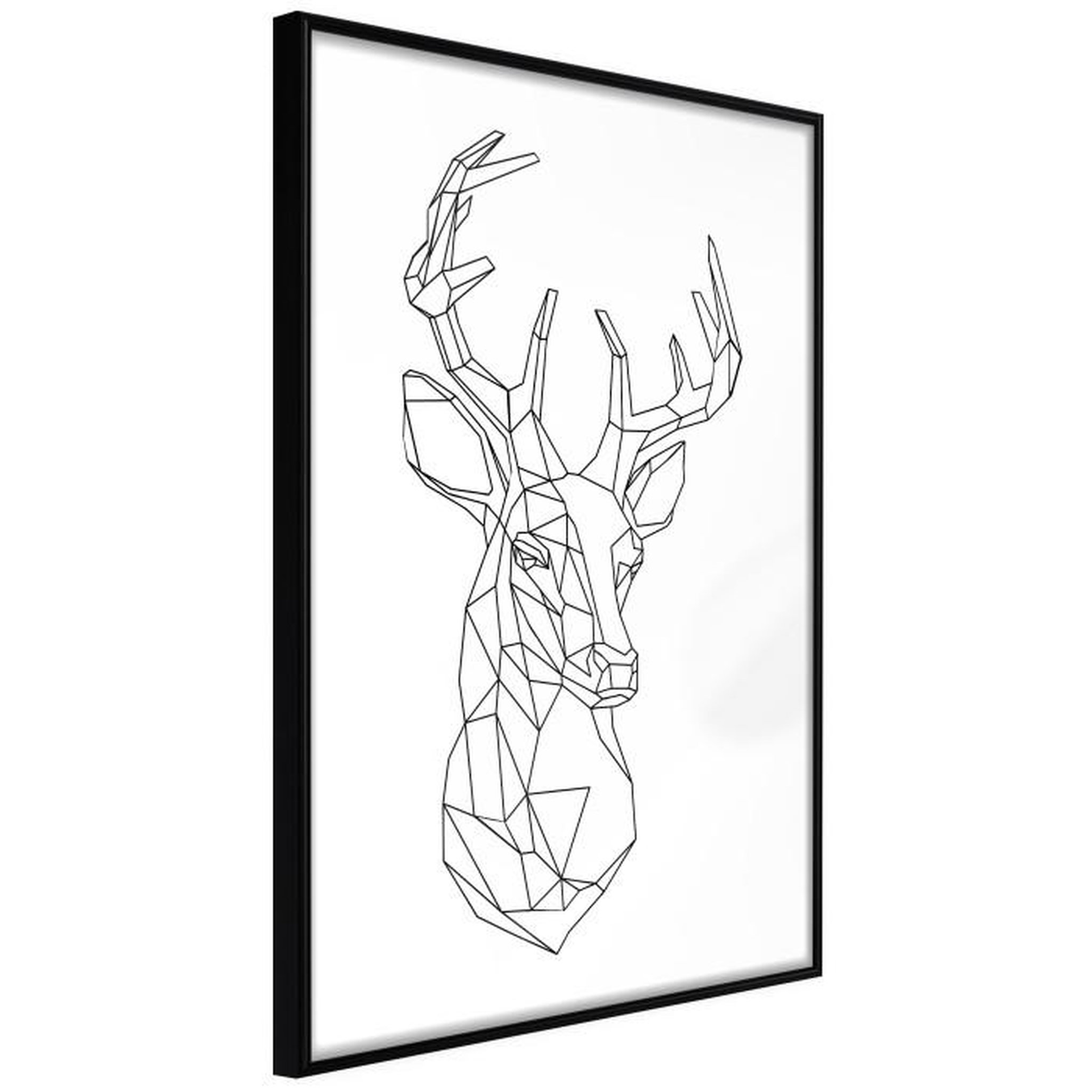 Paris Prix Affiche Murale Encadrée  Minimalist Deer. Coloris disponibles : Jaune, Noir
