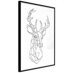 Paris Prix Affiche Murale Encadrée  Minimalist Deer. Coloris disponibles : Jaune, Noir