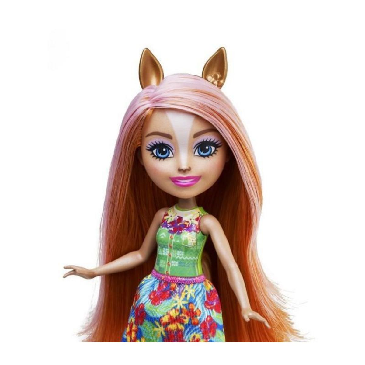 ENCHANTIMALS Enchantimals-Famille de Pensee Poney-Poupée et 3 figurines poneys HXB99