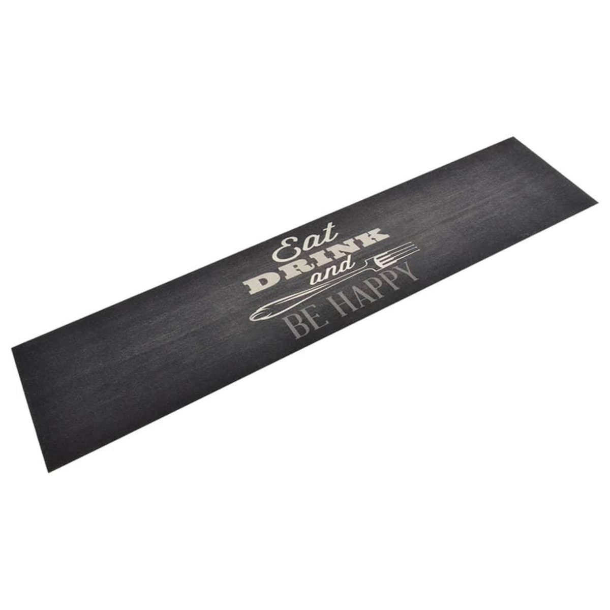 VIDAXL Tapis de cuisine lavable impression cuisine noir 60x300 cm