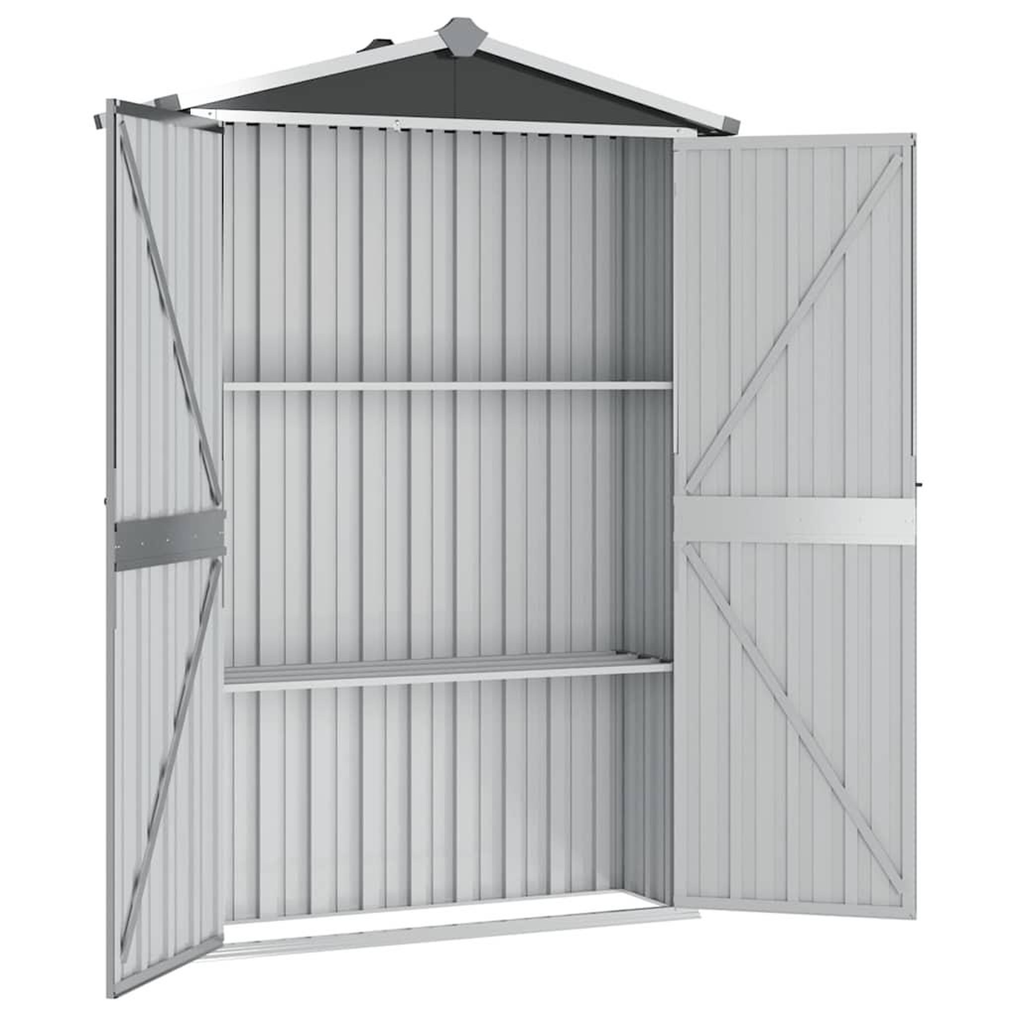 Voir la diapositive 3 : VIDAXL Abri de jardin Anthracite 116x45x175 cm Acier galvanise
