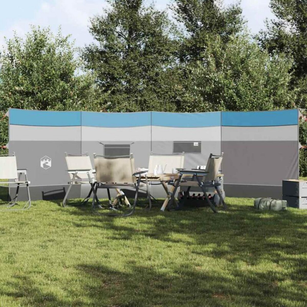 VIDAXL Brise vent de camping bleu 510x153 cm imperméable