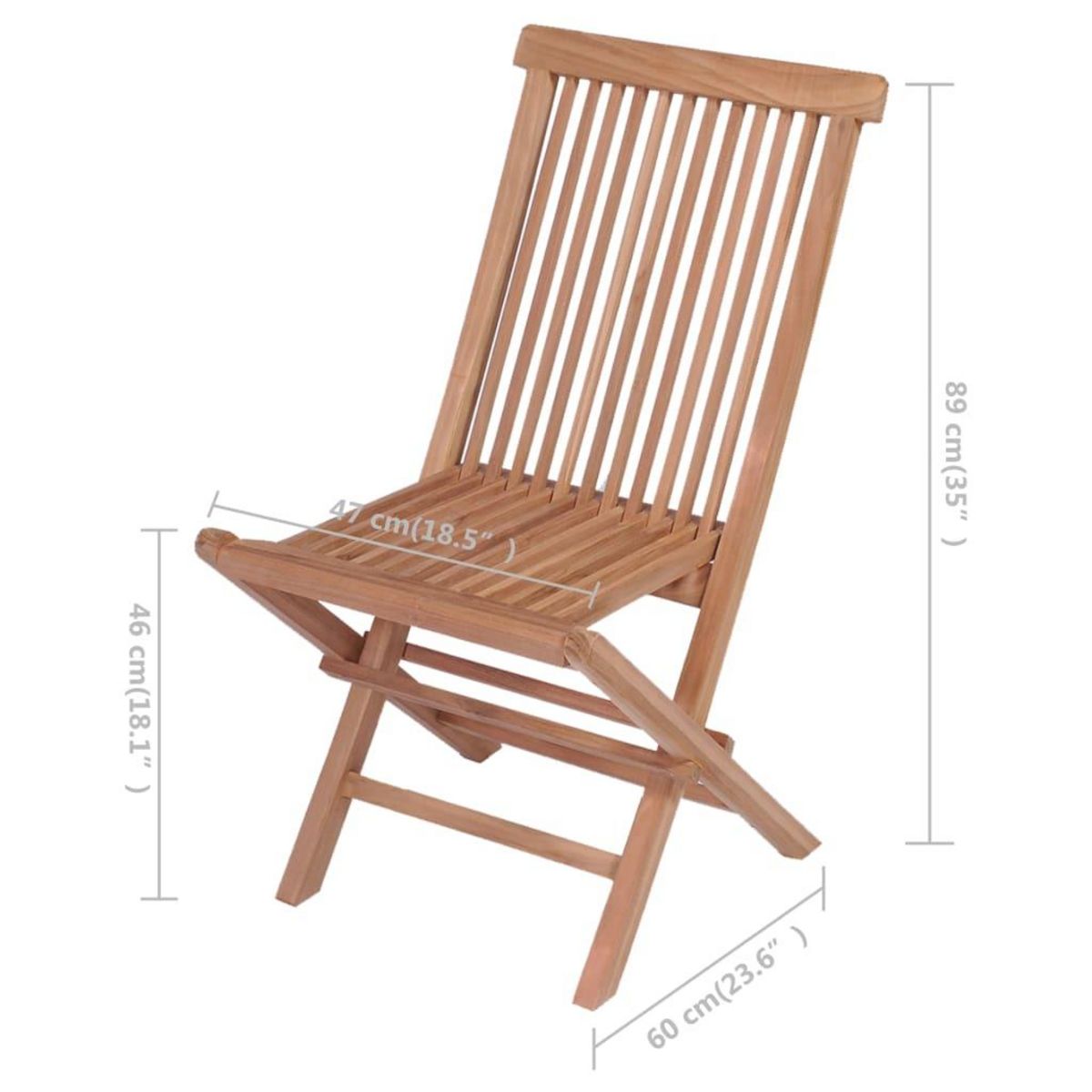 VIDAXL Chaises pliables de jardin lot de 4 Bois de teck solide