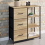 Voir la diapositive 2 : ID MARKET Buffet d'appoint 3 tiroirs et étagères 70 cm UTAH design industriel